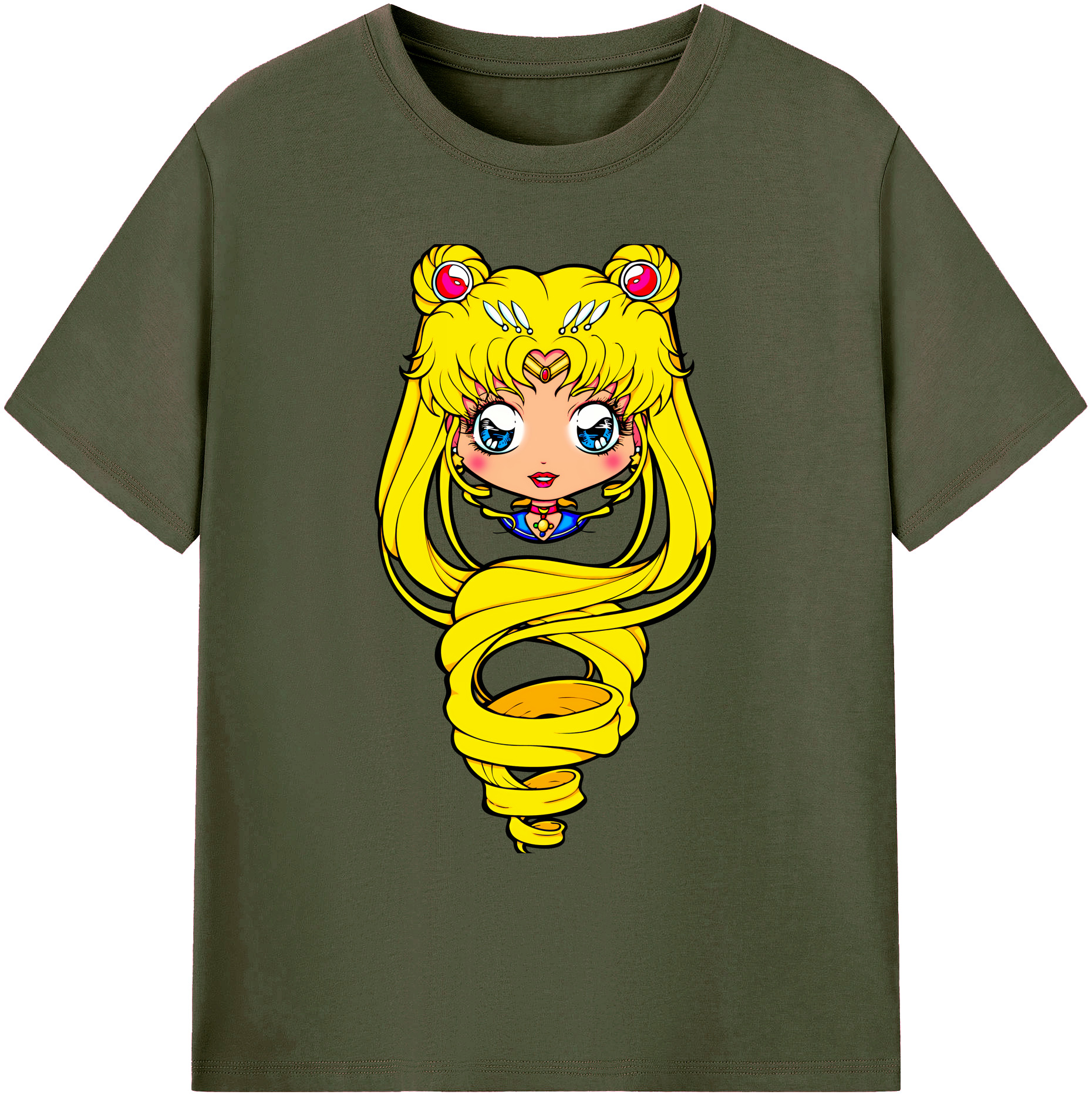 （画像用） 美少女戦士セーラームーン 月野 うさぎ つきの うさぎ Sailor Moon Tsukino Usagi 綿100％ メンズ半袖Tシャツ｜肌触りやわらか＆通気性